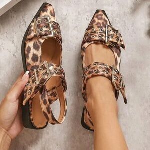 Leopard Print Slingback Flats